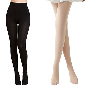 2 pc Women’s Light-Leg Fleece-Lined Pantyhose with Smooth Skinlike Finish