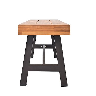 Whisen 7 Pieces Outdoor Dining Set, Ergonomic Chairs & Bench, Thicker Table with Removable Cushions