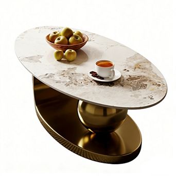51" Modern Pandora Oval Coffee Table