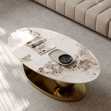 51" Modern Pandora Oval Coffee Table