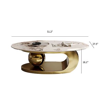 51" Modern Pandora Oval Coffee Table