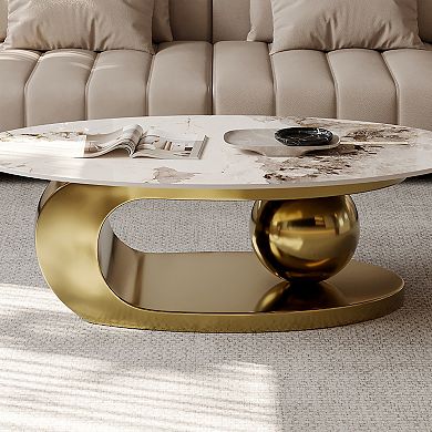 51" Modern Pandora Oval Coffee Table