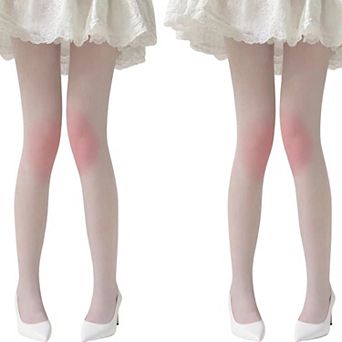 2 pc Women's Sheer Gradient Tights with Soft Blush Tone and Smooth Stretch Fit