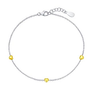 Two Tone Heart Bracelet