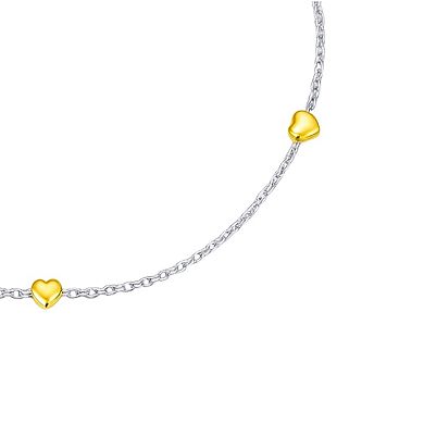 Two Tone Heart Bracelet