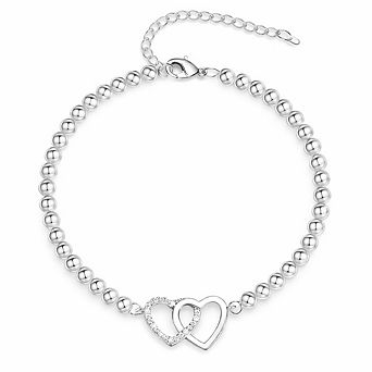 Crystal Heart Bead Bracelet