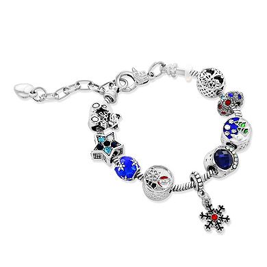 Enamel and Crystal Holiday Bracelet