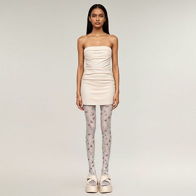 2pcs Women's Sheer Floral Print Tights with Delicate Allover Pattern