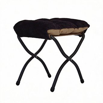Folding Ottoman Footrest Stool Padded 18.8"D x 15.2"W x 15.2"H