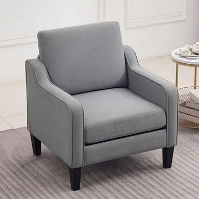 Upholstered Accent Chair With Scooped Arms
