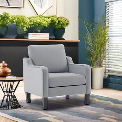 Upholstered Accent Chair With Scooped Arms