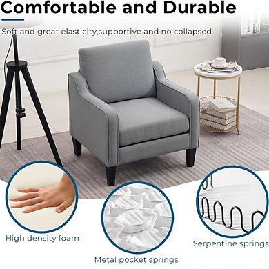 Upholstered Accent Chair With Scooped Arms