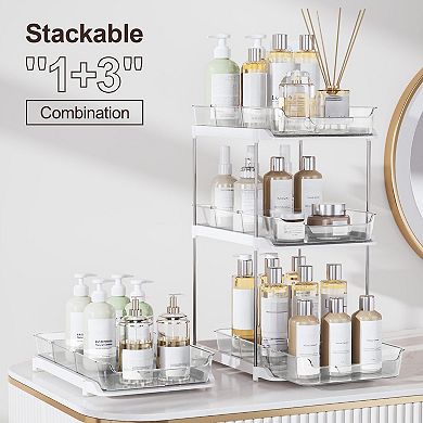 2-Tier Under Sink Organizer Stackable Movable Dividers Pull-Out 2pc