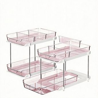 2 tier Under Sink Organizer Stackable Movable Dividers Pull-Out 2 pc