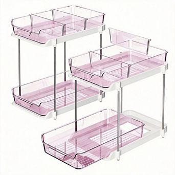 2 tier Under Sink Organizer Stackable Movable Dividers Pull-Out 2 pc