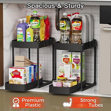 Pull-Out Under Sink Multi-Purpose Storage Organizer 2pc