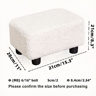 Soft Footstool 11"D x 15.3"W x 8.3"H Under-Desk Ottoman