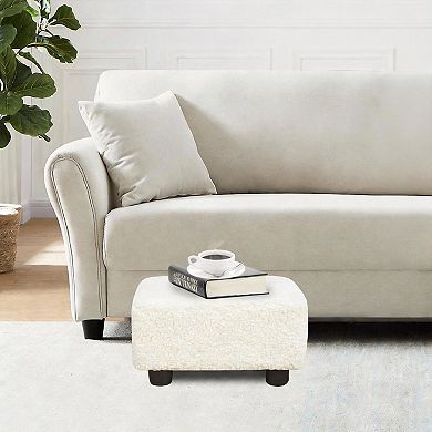 Soft Footstool 11"D x 15.3"W x 8.3"H Under-Desk Ottoman