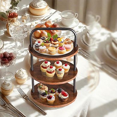 3-Tier Cupcake Tower Dessert Display Tray for Weddings Showers