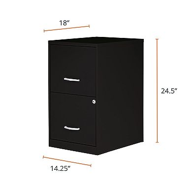 2-Drawer Locking File Cabinet Steel Pre-Assembled Space-Saving Office
