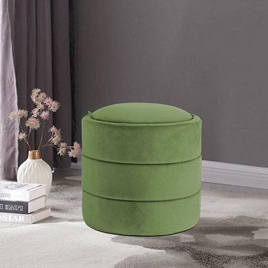 Round Footstool With Removable Lid