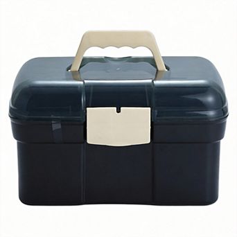 11'' Plastic Storage Box with Tray Multipurpose Organizer for Art Craft