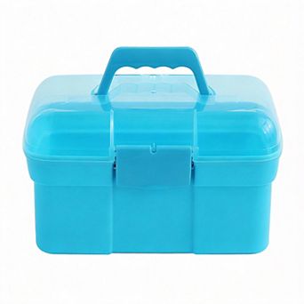 11'' Plastic Storage Box with Tray Multipurpose Organizer for Art Craft