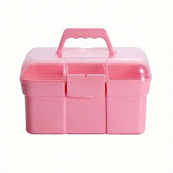 11'' Plastic Storage Box with Tray Multipurpose Organizer for Art Craft