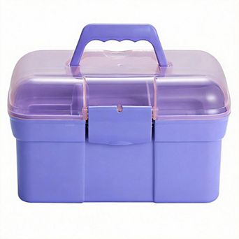 11'' Plastic Storage Box with Tray Multipurpose Organizer for Art Craft