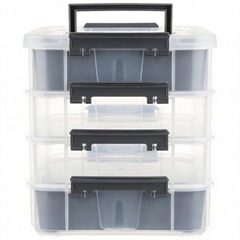 4-Layer Craft Storage Box with Removable Trays for Arts Sewing Office 10-qt