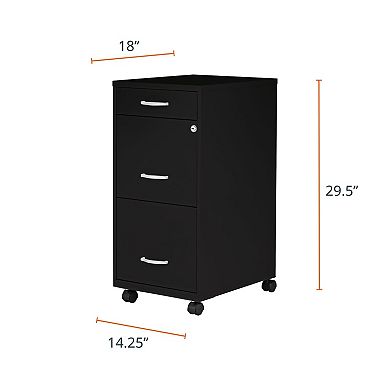 3-Drawer Mobile File Cabinet
