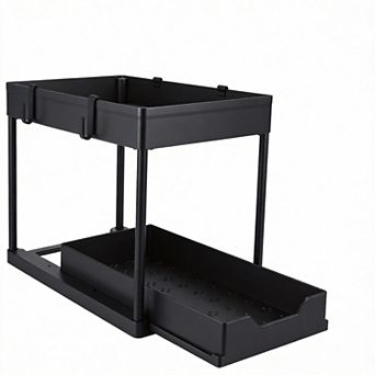 2 tier Under Sink Organizer with Sliding Basket, Multi-Purpose 2 pc