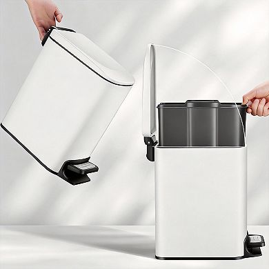 1.6G/6L Slim Soft-Close Step Trash Can Stainless Steel