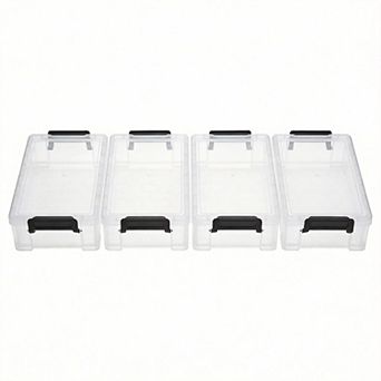 4 pack Stackable Translucent Pencil Case Marker Organizer Art Supply Storage