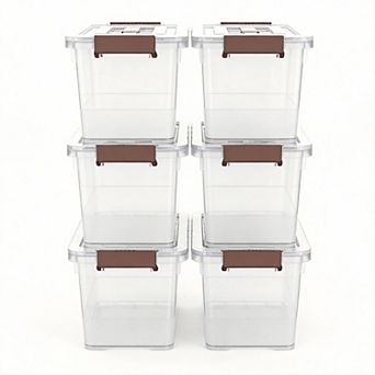 6-pack 7-qt Stackable Latch Storage Box with Handle