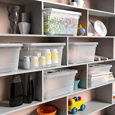 6-pack 7 Qt Stackable Latch Storage Box with Handle