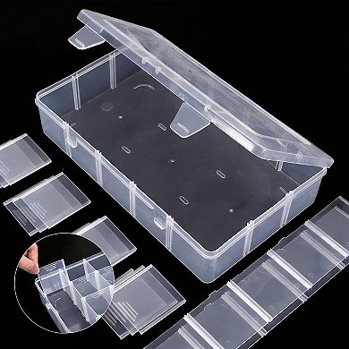 3 pack 15-Grid Plastic Organizer Box with Dividers for Crafts