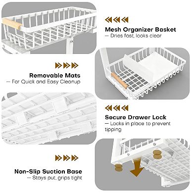 Under Sink Organizer 2 Tier Pull Out Adjustable Shelves 2pc