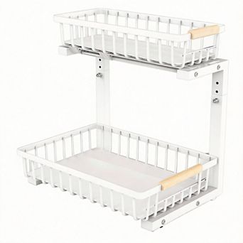 Under Sink Organizer 2 tier Pull Out Adjustable Shelves 2 pc