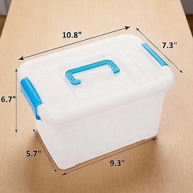 6 pack 6 qt Clear Stackable Storage Bins with Latching Lids