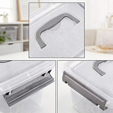 Set Of 6 Latching Storage Box with Handle 3L
