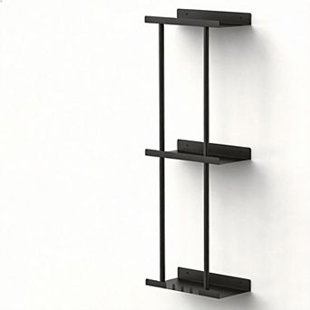 Wall-Mounted Vertical Rolled Towel Rack with Shelf