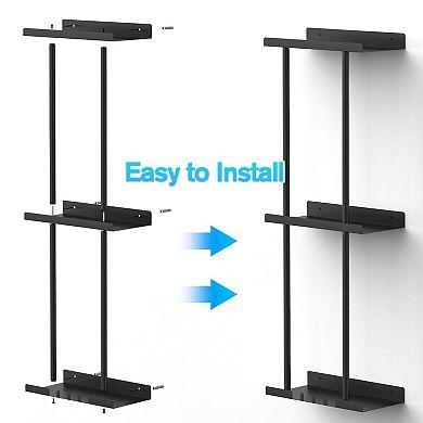 Wall-Mounted Vertical Rolled Towel Rack with Shelf