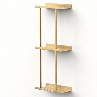 Wall-Mounted Vertical Rolled Towel Rack with Shelf