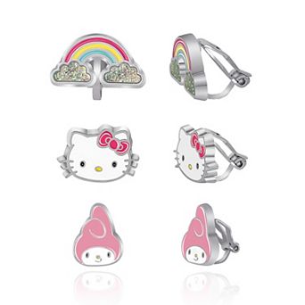 Sanrio Hello Kitty & Friends Clip-On Earrings 3-Pack, Official License