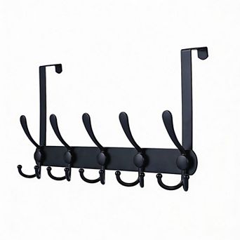 Over Door Hook Rack Stainless Steel 5-Hanger Coat Towel Purse,1 Pack