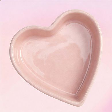 Pink Heart Ramekin Set 4pc 8oz Ceramic Oven Dishwasher Safe