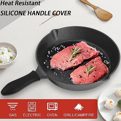 Pre-seasoned Cast Iron Skillet Sets with Heat-resistant Handles Oven Safe 3pc