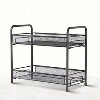 Spice Rack Organizer 2 tier Foldable Metal Guardrail Mesh