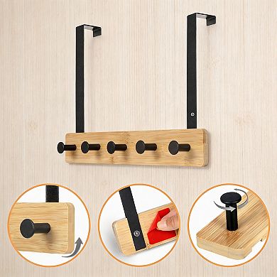 Over Door Hook Rack 5 Hanger Heavy Duty 32lb No Install,1 Pack
